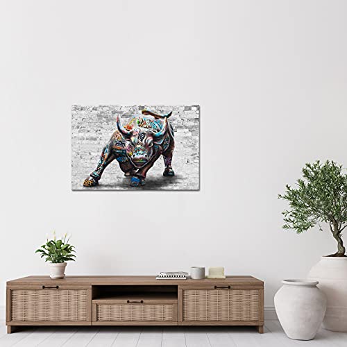 Duobaorom DB110 Large Graffiti Bull Canvas Motivational Cool Wall Art thumb #2