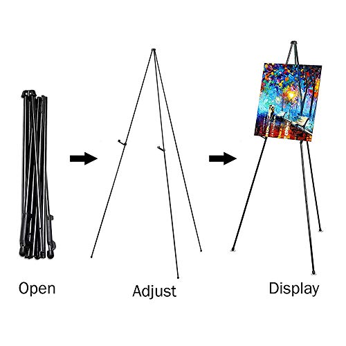 Folding Easel,Portable Tripod,Black Floor Standing Poster Easel