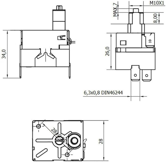 Thermostat capillaire réarmement manuel pour poêle Montegrappa 1042002000 - 7
