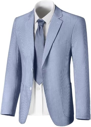 Seersucker Men Suits Sports Coat Jacket Classic Summer Blazer Seersucker Suit for Men Beach Wedding Tuxedo Blazers