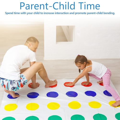 Twister Spiel für Kinder & Erwachsen, Twisting Spiele Ab 6 Jahre, Kindergeburtstag Spiele Bodenspiel mit Spielmatte, Gartenspiele, Partyspiele, Familienspiel, Lustiges Spiel Für Drinnen Und Draußen