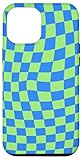 iPhone 12 Pro Max Classic Checkered Checker Checkerboard Wavy Blue Green Case