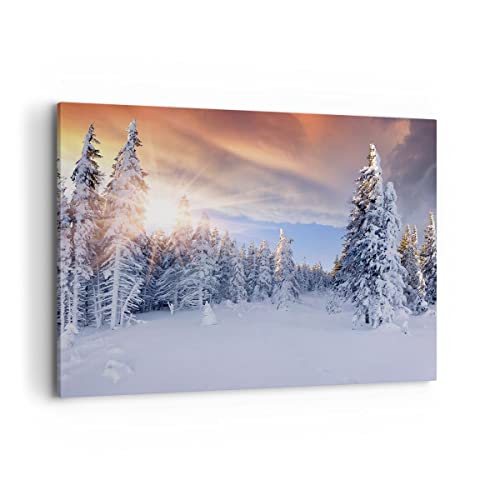 Deco Cadre Décoration Salon Aventure alpes hiver neige Moderne Impression sur Toile 120x80cm Image Tableau Decoration Murale Chambre Horizontal Art Wall Grand Tableaux...
