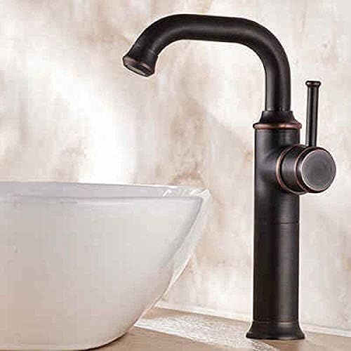 Robinet de lavabo noir en laiton antique mélanger d'eau chaude et froide pour vasque chic