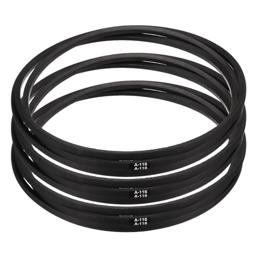 Image of uxcell 3pcs A116 or 4L1180 Classic Wrapped Rubber V-Belt, 116 inch(2946mm) Inside Circumference, A Profile V Belt