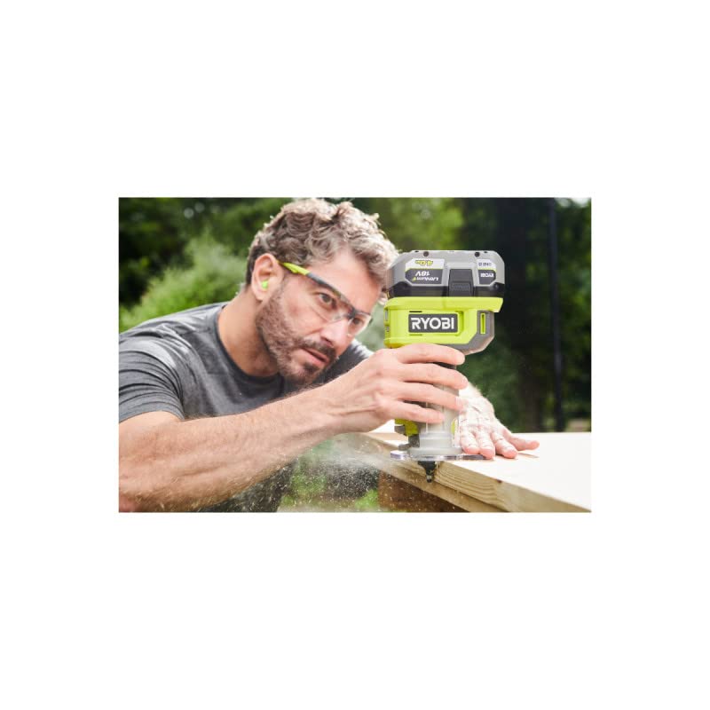 RYOBI - Affleureuse à bois RTR18-0, 18V One+, Coffret 15 fraises panachées RAKRBS15, Queue de diamètre 6mm, Métal, Plongeante