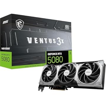 Placa de Vídeo MSI RTX 5080 VENTUS 3X OC 16GB GDDR7 256BITS MSI 912-V531-262