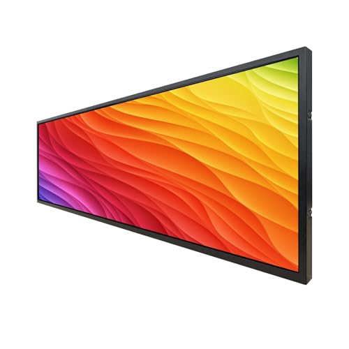 Image of VSDISPLAY 29'' 1920x540 Long Stretched Bar Monitor H /D /USB /Micro SD Input | Supports USB Auto-Play,Digital Signage Advertising Display for Shelf Edge,Supermarket,Retail