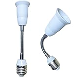 DZYDZR 2個19cm長フレキシブル延長アダプタLED 電球のアダプタコンバーE26 → E26 延長 ソケット難燃性材料