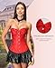 SZIVYSHI Corset Tops for Women, Bustier Shapewear Lingerie, Fashion Lace Waist Push Up Bodysuit Vest, Strapless Vintage Victorian Overbust Bodice for Night Out (Red,L)