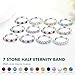 RANDES 7 Stone Eternity Rings for Women 925 Sterling Silver July Birthstone Ring Ruby Cubic Zirconia Wedding Band Size 9