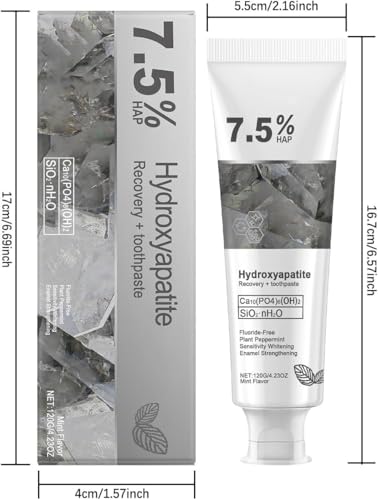 Hydroxylapa-Zahnpasta, 7,5 % Hydroxylapa-Zahnpasta für fortschrittlichen Zahnschmelzschutz und Zahnstärkung, Nano-Hydroxylapa-Zahnpasta, fluoridfreie Zahnpasta für empfindliche Zähne (3) – Bild 3