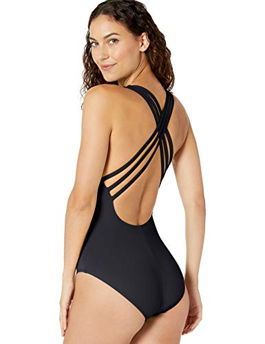 Image of La Blanca Women's Island Goddess Deep-V Strappy Back Mio One Piece Swimsuit with Tummy Toner