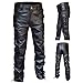 Leather Pants Men Fashion Rock Steampunk Lace Up Hiking Pants with Pockets Athletic Slim Fit High Waisted Tapered Pants Black