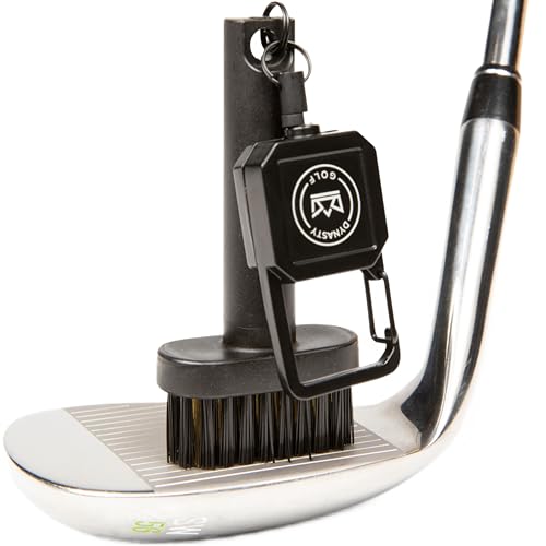 Mini Golf Club Brush Retractable Golf Brush for On-Course Club Face Cleaning Compact Clip-On Golf Bag Brush Portable Golf Club Brush