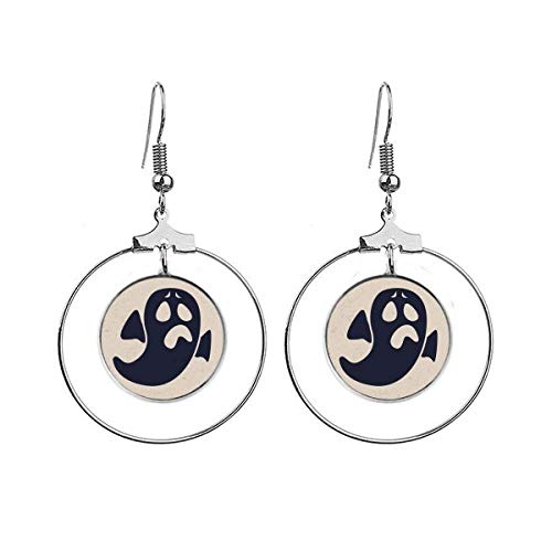 Boucles d'oreilles fantôme Halloween pendantes en acrylique blanc