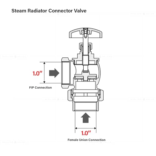 Midline Valve 6I352 Steam Radiator Converter Valve; Air Vent Temperature Control; 1 in. Fem Union x FIP; Brass by Midline Valve - Image 3