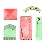 Sizzix Zestaw przezroczystych znaczków z matrycami Framelits, oznacz go według 49 i Market, 6 gumowych stempli i 17 matryc do cięcia