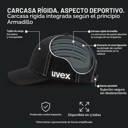 Miniatura 4 de Uvex U-Cap Sport Gorra De Seguridad Trabajo - Diseño Deportivo Béisbol Con Visera
