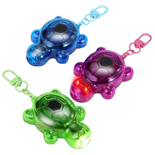 3PCS Set Turtle Keychain Flashlights, 7 Modes LED & SOS