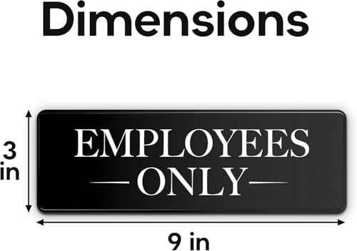 ASSURED SIGNS Employees Only Sign Kit For Door - 12 Pack - 3 By 9 Inch - Ideal Employee/Staff Only Signs for Office, Business, Kitchen, Restroom - Ensures Public Do Not Enter Restricted Areas — view 2