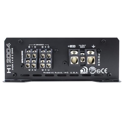 Image of Massive Audio H12004 | 200 Watts RMS x 4 @ 4 Ohm 4 Channel Hippo Series High Performance Amplifier