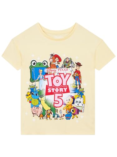 Image of Disney Toy Story Tshirt, Jessie, Woody, Buzz Lightyear & Bullseye Girls T Shirt, Short Sleeve Clothes for Girls, Yellow, 7-8 Years