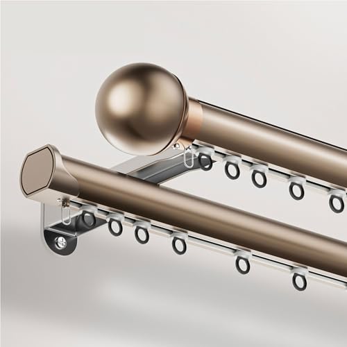 Binario For Tenda A Doppia Fila Silenzioso,Bastoni For Tende In Alluminio,Muto For E Binari For,per Camper Bagno Finestra Privacy Hotel Ospedale(1.1m(3.6ft))