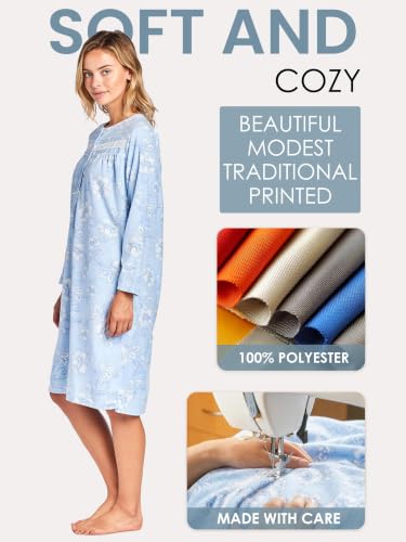 Image of Casual Nights Women's Cozy Long Sleeve Fleece Nightgown