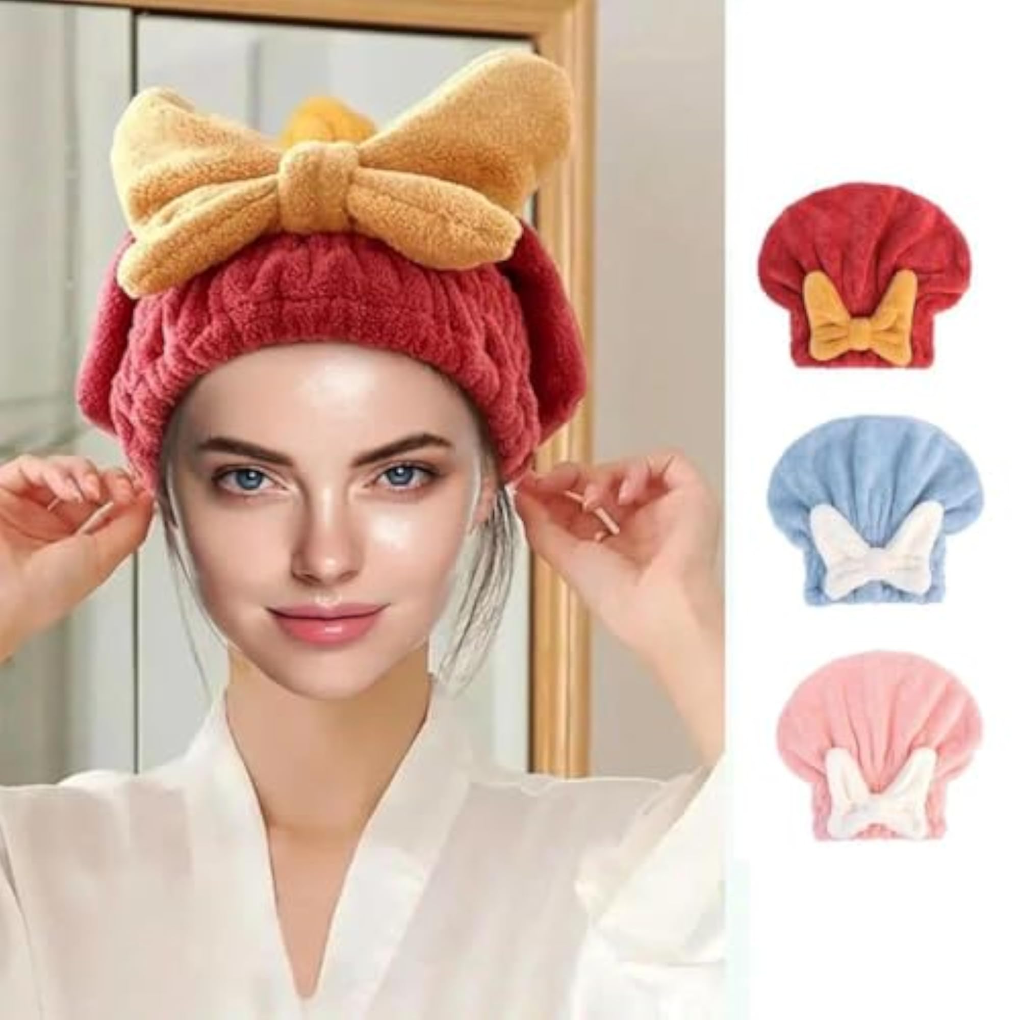 Microfiber Hair Drying Towel Cap, Super Absorbent