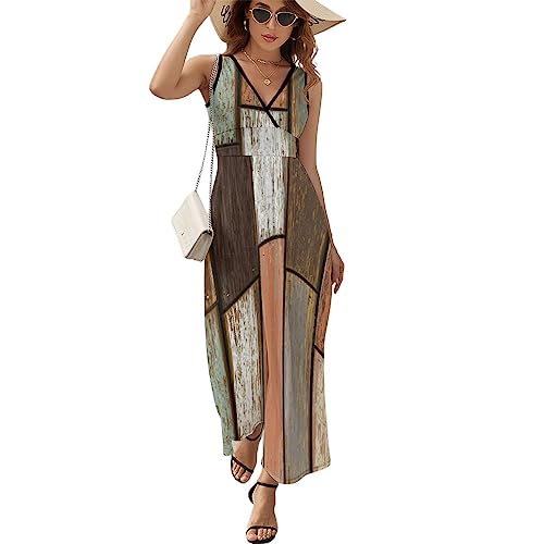 Robe à volants sans manches col en V pour silhouette élancée