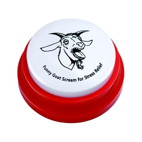 Freetoes Screaming Goat Sound Button,Screaming Goat Desk Toy Talking Button,Funny Gag Gifts for Men Women,Weird Things Office Pranks Stuff for Adults,Prank Noise Maker,White Elephant Gifts for Adults Cover