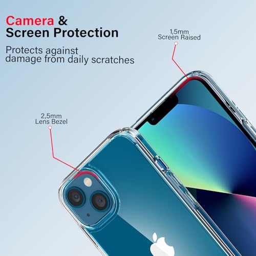 Image of KACA Clear Back Cover Case for Apple iPhone 13 |Case for iPhone 13|Shockproof Bumper TPU Protective Design|Apple iPhoone 13 Back Cover- Transparent