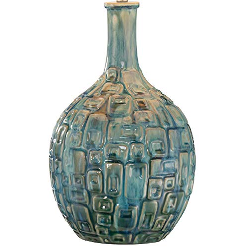 360 Lighting 26" High Gourd Mid Century Modern Coastal Table Lamps Set of 2 Teal Ceramic Fabric White Shade Living Room Bedroom Bedside Nightstand House Office Home Reading (Colors May Vary) - Image 5