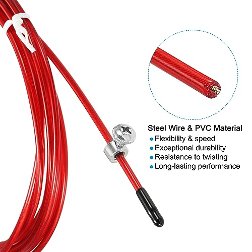 PATIKIL 10Ft Speed Jump Rope Replacement Cable, 2.5mm Professional Skipping Rope Steel Wire Replace for High Speed Jump Ropes Red - Image 4
