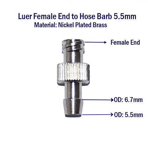 Luer Lock Fitting Male Female To 3/16" 5Mm 7/32" Hose Barb Adapter Connector (Luer Female To 5.5Mm (7/32" In)) #TOP1
