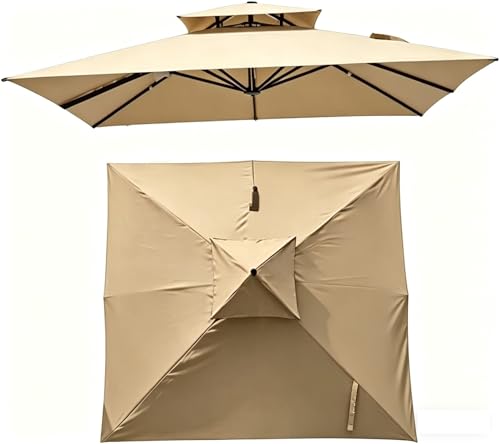 Toile de parasol déporté 3x3m bordeaux 8 baleines de rechange imperméable