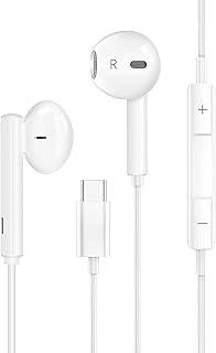 KP TECHNOLOGY Earphones For Honor 90 / Honor 90 Lite - In-Ear Headphones Earbuds with USB Type C interface [Remote & Microphone] High Definition Sound (WHITE)