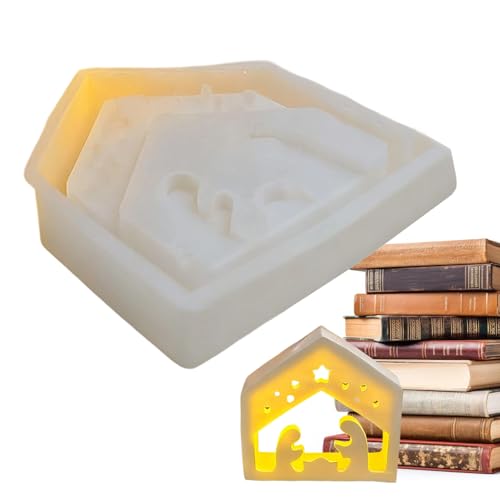 Moldes de silicona para moldear cuna, molde para un belén, para la fabricación de velas perfumadas hechas a mano, yeso, resina, arcilla, año nuevo