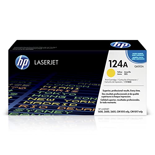 HP Q6002A 124A Original LaserJet Toner Cartridge, Yellow, Single Pack