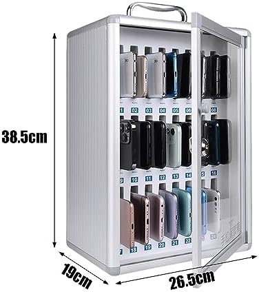 Aluminum Alloy Phone Storage Cabinet with 24 Slots - Secure Cell Phone Lock Box for Meeting Rooms & Offices - Mobile Device Storage Locker for Staff