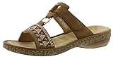 Flexible Laufsohle Rieker 628M0 Damen Pantoletten, Clogs, Sommerschuhe braun (Noce / 22), EU 40