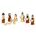 Dekohelden24 Holz Krippenfiguren als 10er Set, Maße L/B/H: 1,7 x 2,8 x 5 cm.
