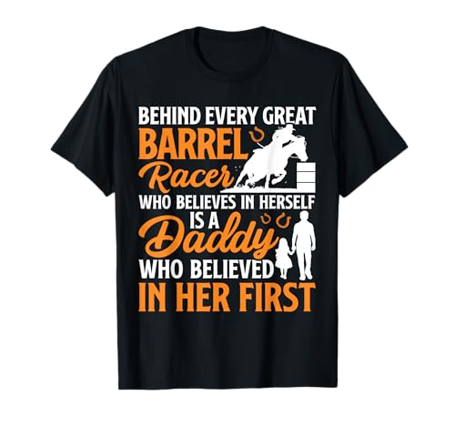Barril Racer Dad Funny Barrel Racing Horse Rodeo Padre Hombres Camiseta