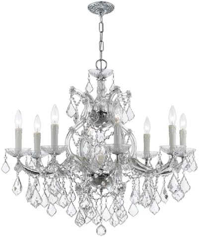 Maria Theresa 9 Light Hand Cut Crystal Polished Chrome Chandelier