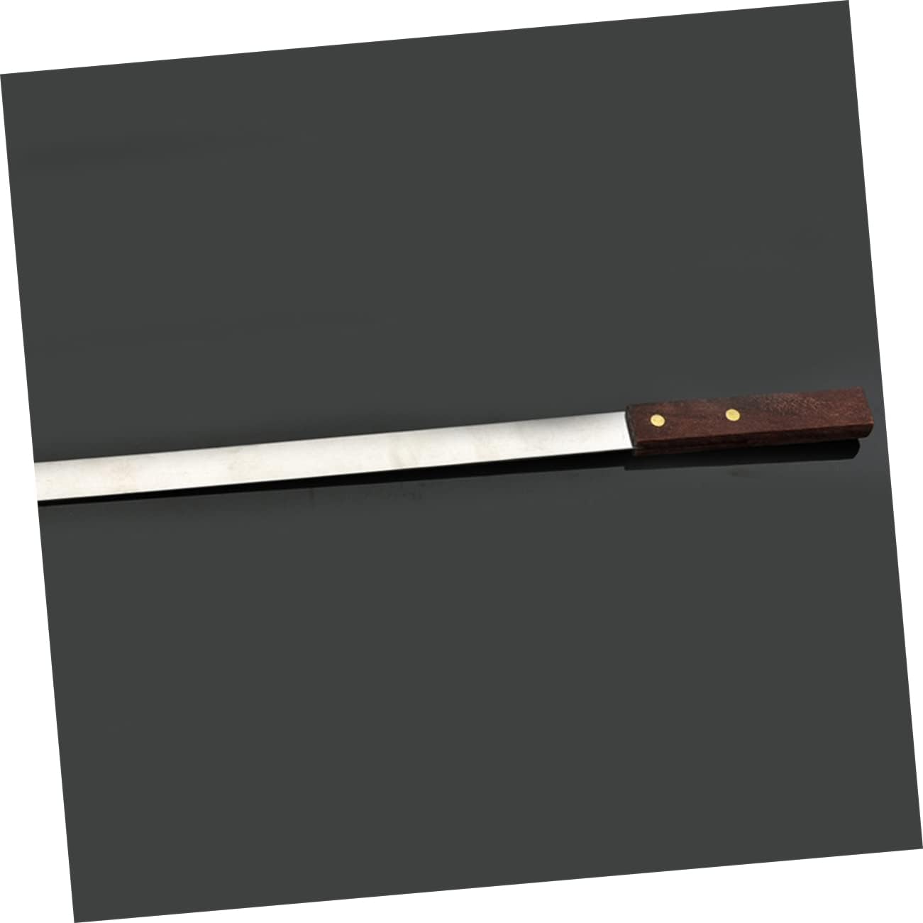 BESPORTBLE 5pcs Stainless Steel Bbq Skewers Wooden Handle Reusable Flat Meat Sticks for Grilling and Family Dinners and Outdoor Parties