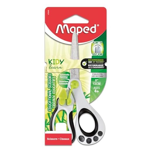Maped Koopy Spring-Assisted Educational Scissors, Kids, 5 Inch, Blunt Tip, Right Handed Use (470249)