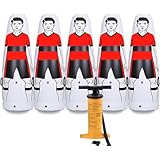 5個セットサッカー ダミー 人形 フリーキック練習人型壁 ダミー人形(初級者と上級者) ディフェンダートレーニング インフレータブル マネキンフットサル コーナーキック ドリブル パス トレーニング 練習 練習用具 自主練習 自宅 大人 こども 簡単組立て (Red 赤,160CM)