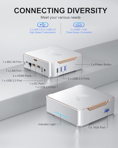 Kamrui GK3PLUS-16GB RAM 512GB SSD-N95 Gk3Plus Mini Pc, 16Gb Ram 512Gb M.2 Ssd,12Th Gen Alder Lake N95 (Up To 3.4Ghz) Micro Pc, 2.5''Ssd, Gigabit Ethernet, 4K Uhd, Wifi, Bt, Vesa/Home/Business Mini Desktop Computer thumb #2