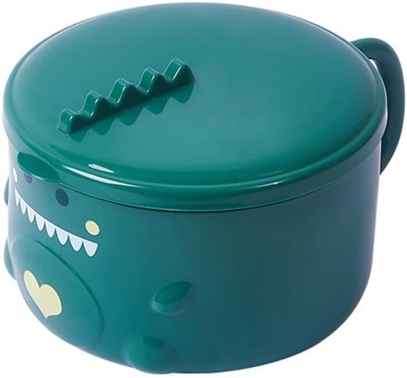 Instant Noodle Bowl Ramen Noodles Food Container Stainless Steel Student Box with Lid & Handle(E)